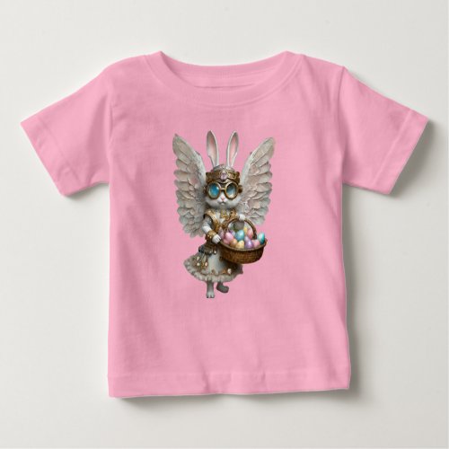 Steampunk Easter Bunny Angel Girl Baby T_Shirt