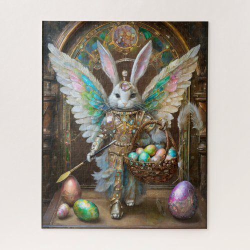 Steampunk Easter Bunny Angel Knight Jigsaw Puzzle