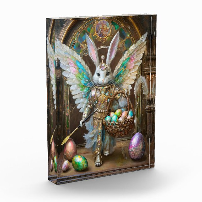 Steampunk Easter Bunny Angel Knight Photo Block (Left)