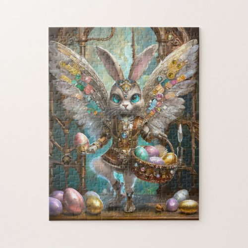 Steampunk Easter Bunny Angel Knights Apprentice Jigsaw Puzzle