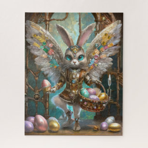 Steampunk Easter Bunny Angel Knight's Apprentice Jigsaw Puzzle