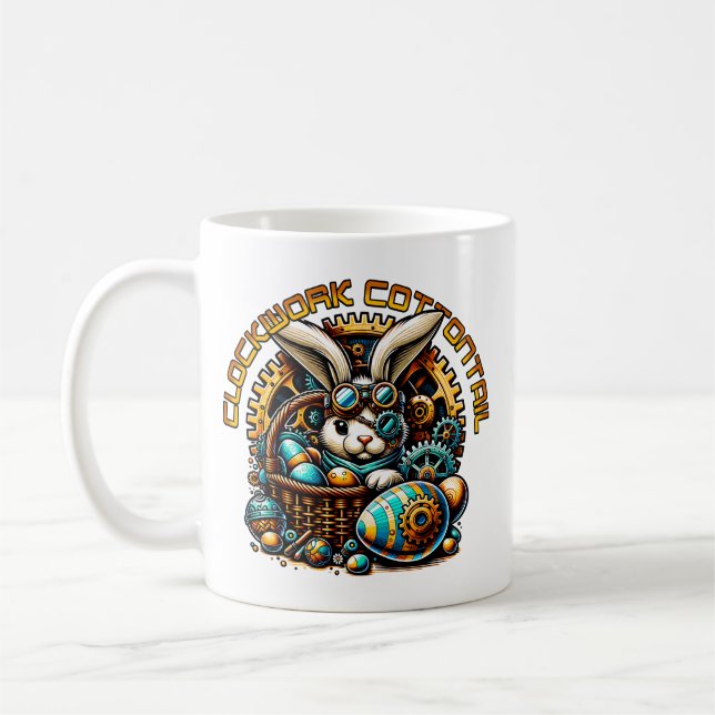 Steampunk Easter Bunny Coffee Mug (Left)