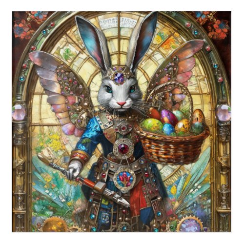 Steampunk Easter Bunny Warrior Angel Acrylic Print