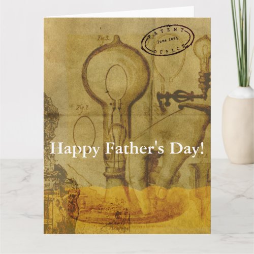 Steampunk Edison Light Bulb Great Fathers Day Card