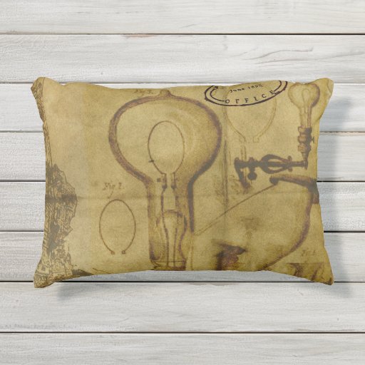 Steampunk Edison Light Bulb Great Father's Day Outdoor Pillow