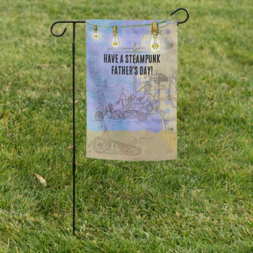 Steampunk Edison Lights on a Wire Fathers Day Garden Flag