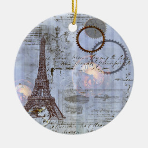 Steampunk Eiffel Tower Christmas Ornament