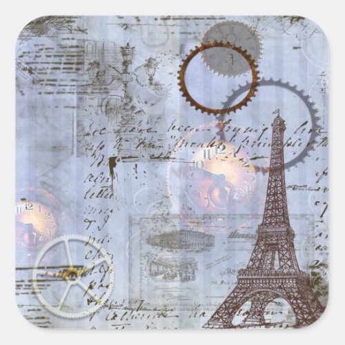 Steampunk  Eiffel Tower Tags Stickers