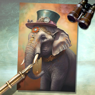 Steampunk Elephant 1 Decoupage Paper