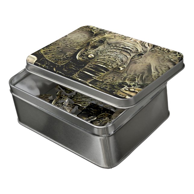 Steampunk Elephant Jigsaw Puzzle (Lid Open)