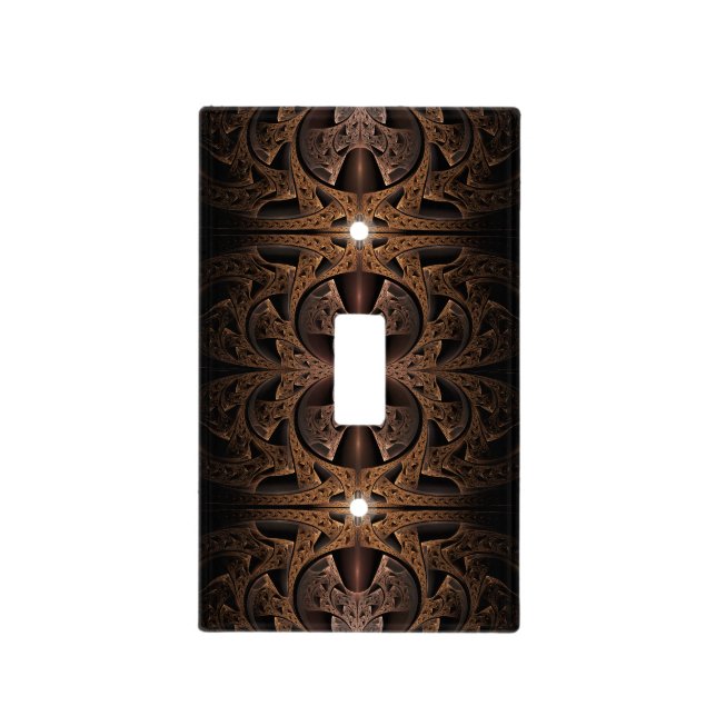 Steampunk Engine Abstract Fractal Artwork Light Switch Cover (Front)