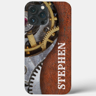 Steampunk Engineer Mechanical Gears Rusty Metal  iPhone 13 Pro Max Case