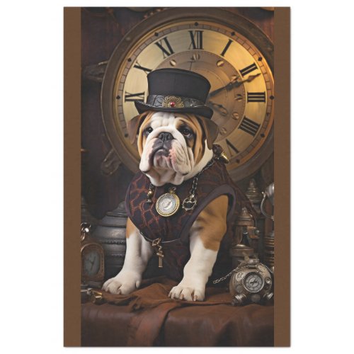 Steampunk English Bulldog Tissue Paper