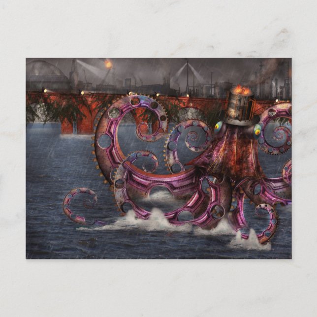 Steampunk - Enteroctopus magnificus roboticus Postcard (Front)