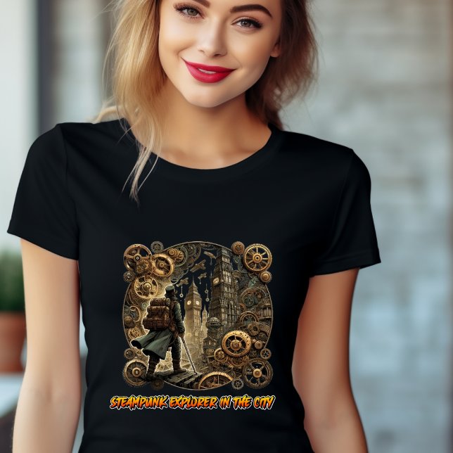 Steampunk Explorer in the City of Gears T-Shirt (Creator Uploaded)