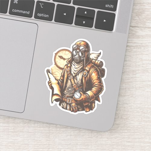 Steampunk Explorer Sticker  Adventure Awaits