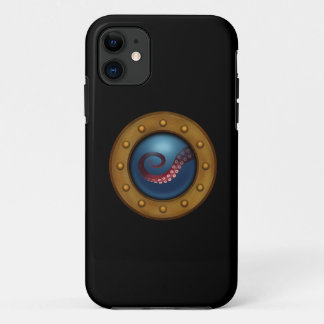 Steampunk Explorer Submarine Ship Porthole Octopus iPhone 11 Case