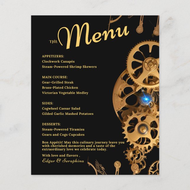 Steampunk Extravaganza Gold Vintage Wedding (Front)