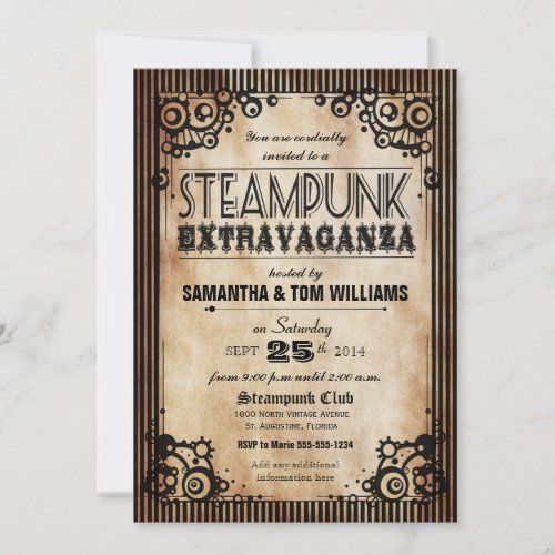 Steampunk Extravaganza Party Invitation