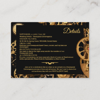 Steampunk Extravaganza Vintage Clockwork Wedding E Enclosure Card