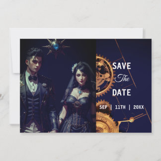 Steampunk Extravaganza Vintage Clockwork Wedding Save The Date