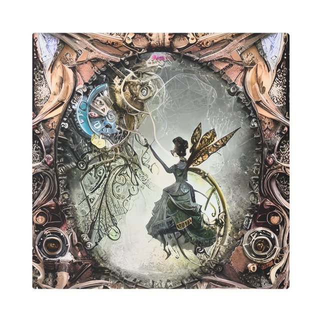 Steampunk Fairy And Frame -Fantasy Art -Frame (Front)