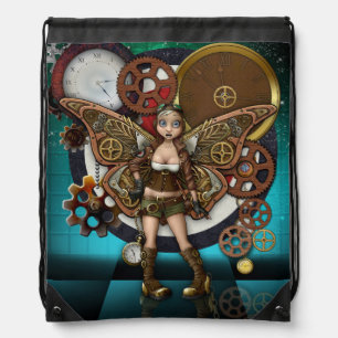 Steampunk Fairy Drawstring Backback Bag