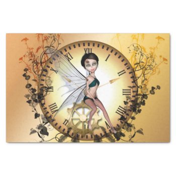 Steampunk Fairy On A Clock Tissue Paper by stylishdesign1 at Zazzle