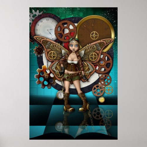 Steampunk Fairy Poster Fantasy Art