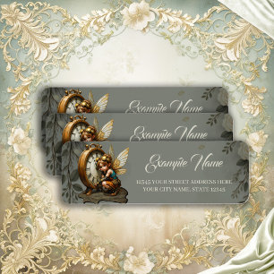 Steampunk Fairy with Golden Wings Label