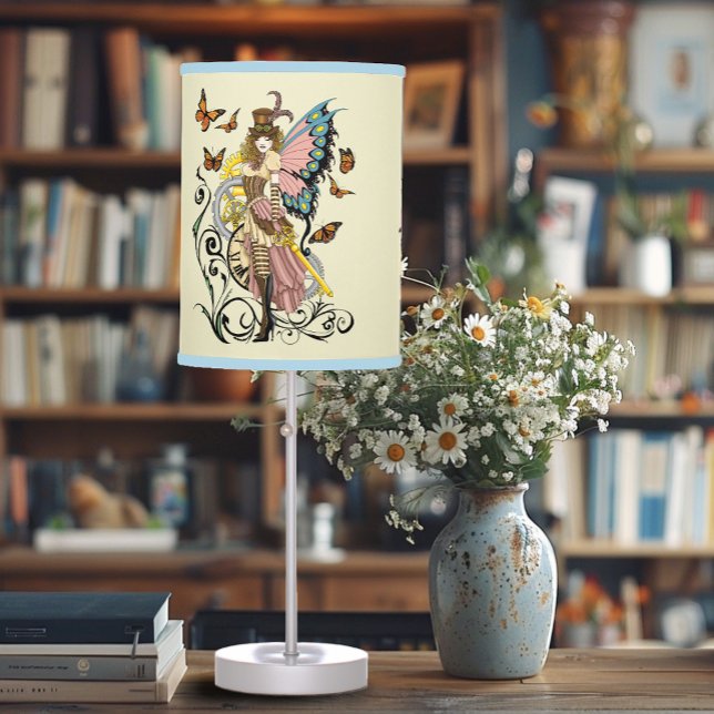 Steampunk Fairy Yellow Clock Gears Table Lamp (Creator Uploaded)