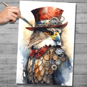 Steampunk Falcon 1 Decoupage Paper
