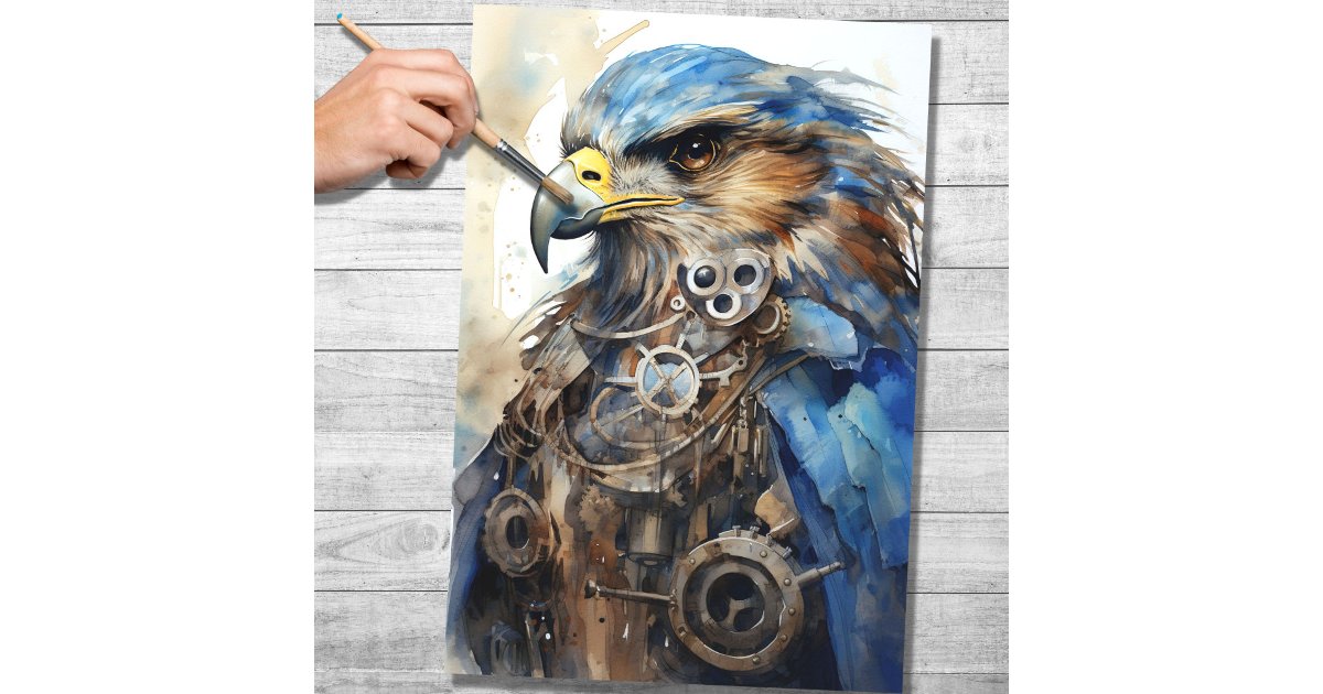 Steampunk Falcon 4 Decoupage Paper | Zazzle