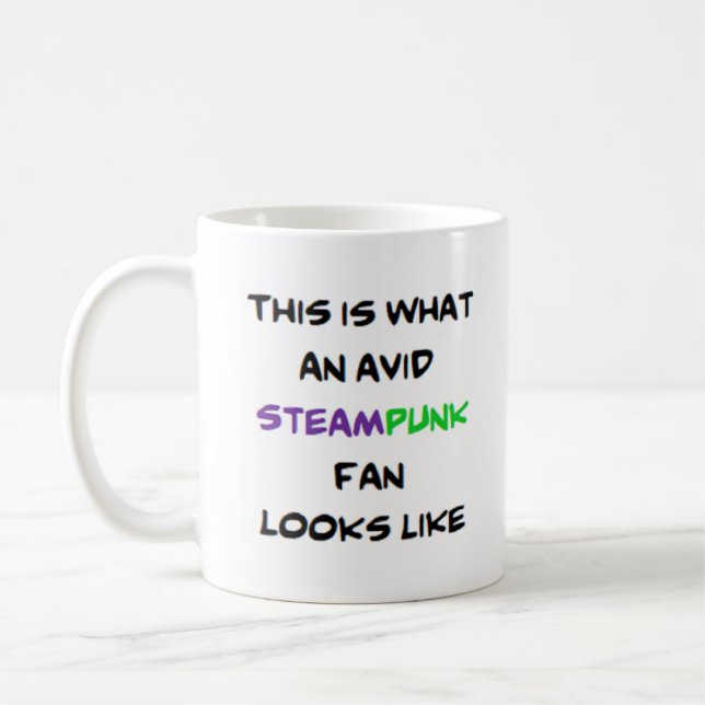 steampunk fan, avid coffee mug (Left)