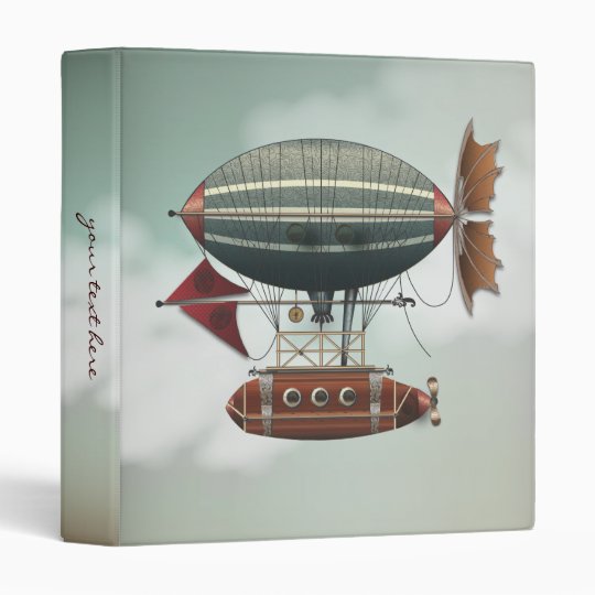 Steampunk Fantasy Airship Vintage Travel Binder