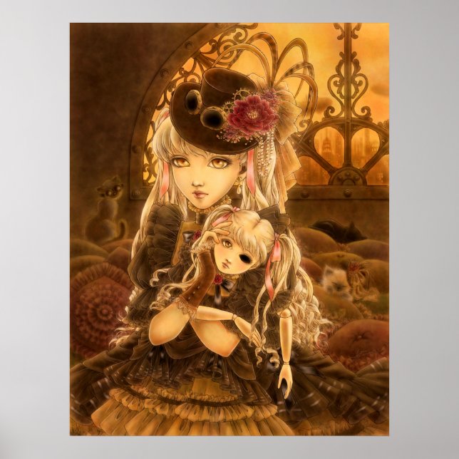 Steampunk Fantasy Art Poster (Front)