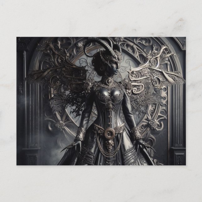 Steampunk Fantasy Darkness Demon Fashion  Postcard (Front)
