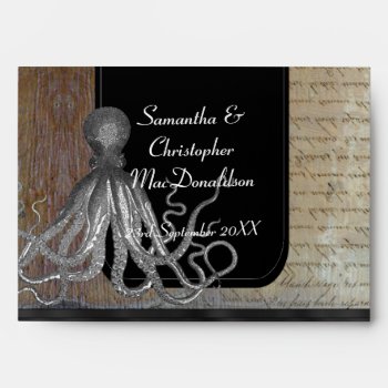 Steampunk Fantasy Kraken Octopus Envelope by personalized_wedding at Zazzle