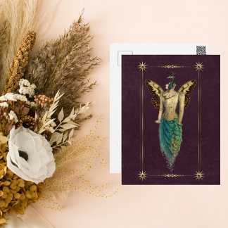 Steampunk Fantasy Peacock Postcard