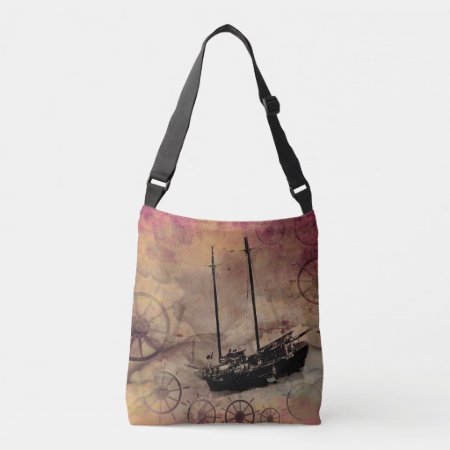 Steampunk Fantasy Ship Cross Body Handbag