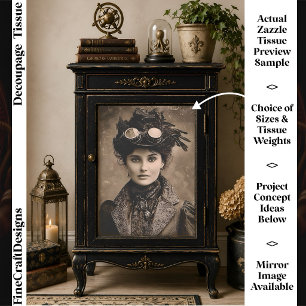 Steampunk Fantasy Woman Photo Styl DX4R Decoupage Tissue Paper