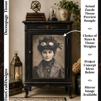 Steampunk Fantasy Woman Photo Styl DX4R Decoupage Tissue Paper