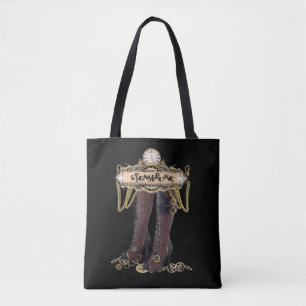 Steampunk fashion boots tote bag