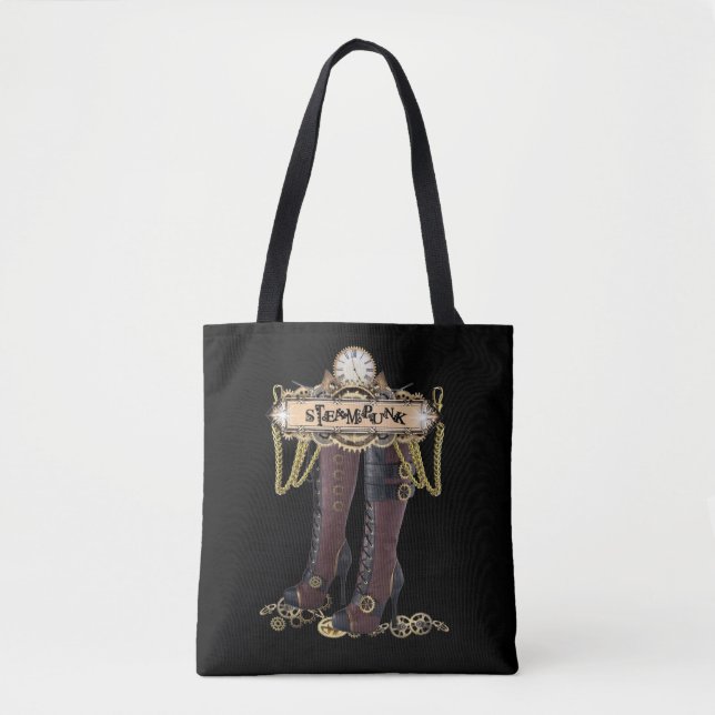 Steampunk fashion boots tote bag (Front)