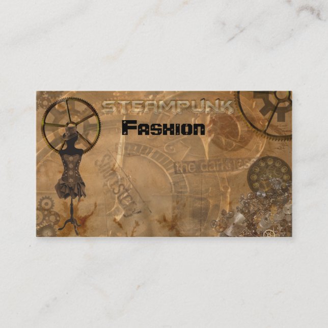 Steampunk Fashion Business Card (Front)