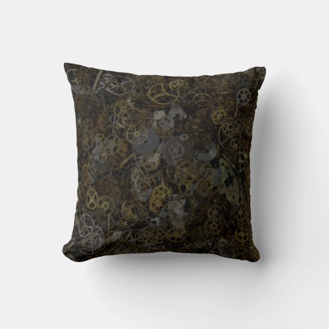 Steampunk Fashion decor Throw Pillow (Front)