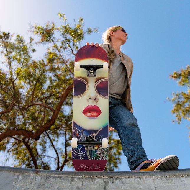 Steampunk Fashion Diva Girl Skateboard (Outdoor 1)