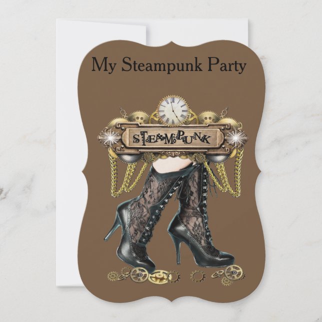 Steampunk Fashion party Invitation (Front)
