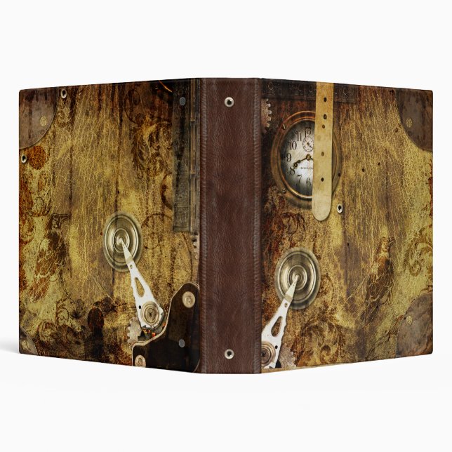 Steampunk Faux Leather and Gears Binder (Background)