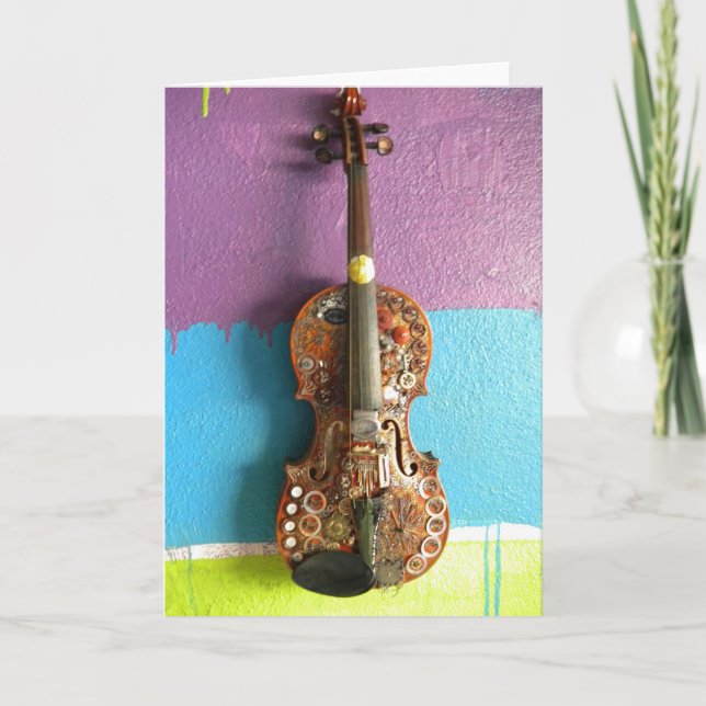 Steampunk Fiddle Note Card (Front)